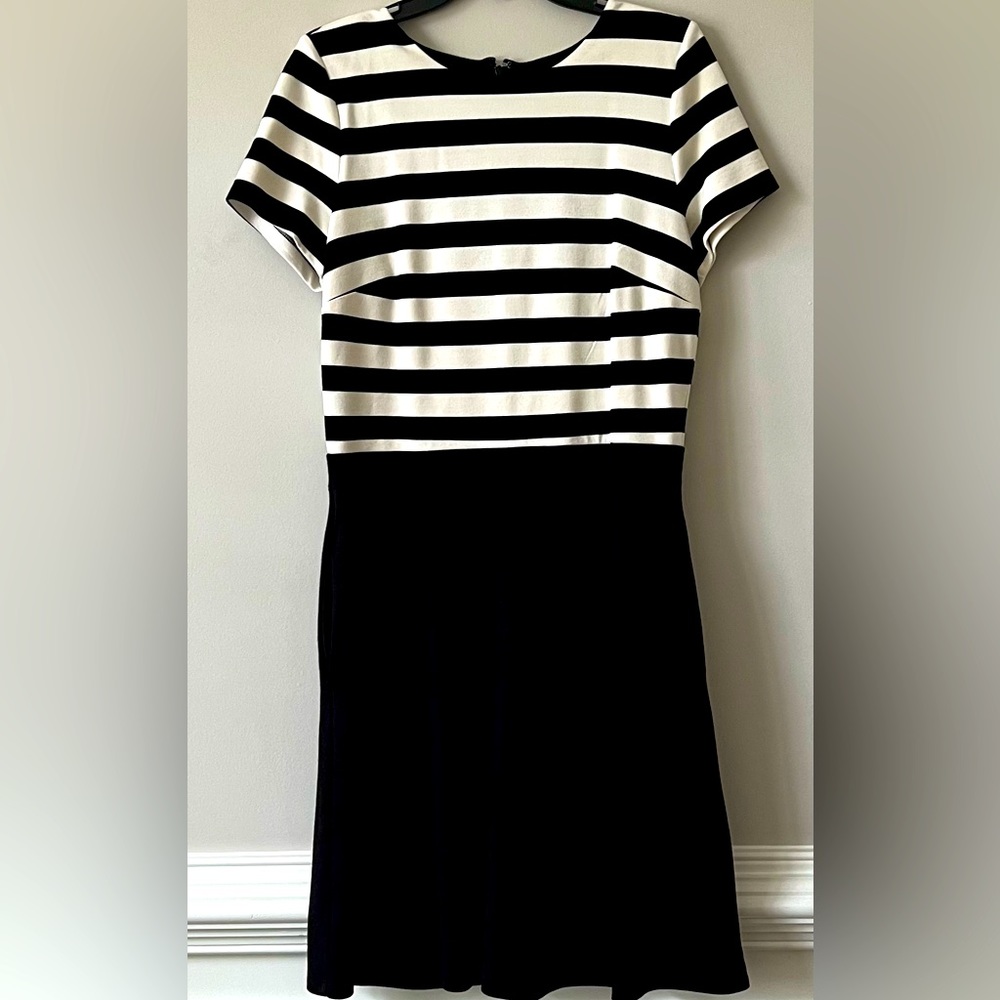 Loft Black and White Knit Dress - Size 10Tall